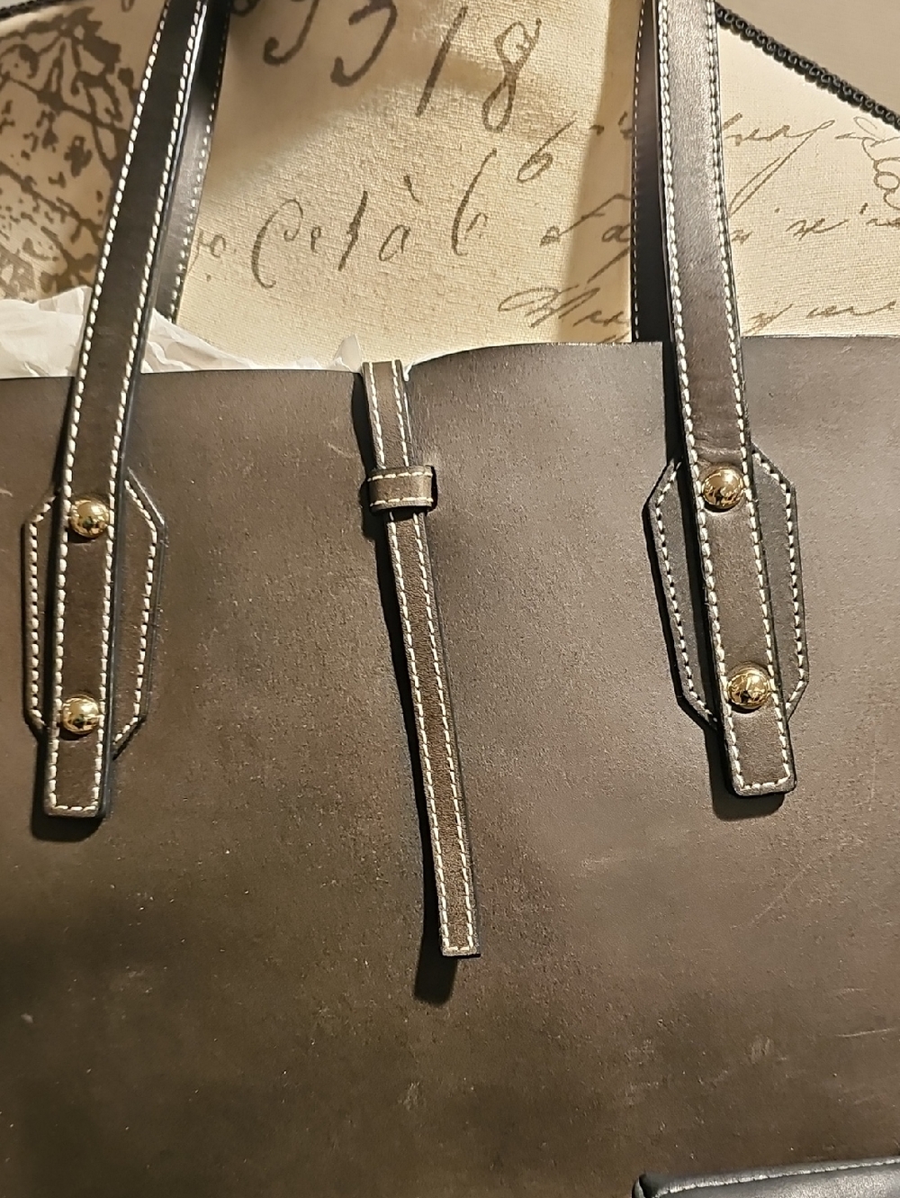 J MCLAUGHLIN Black Leather Tote with Wristlet...LIKE NEW - Picture 3 of 11